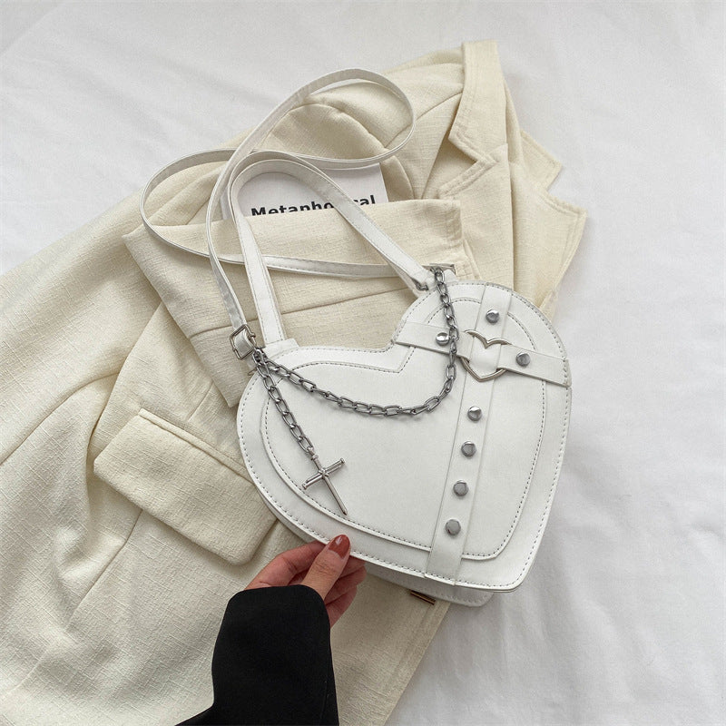 Korean-style Cute Niche Heart-shaped Shoulder Crossbody Bag THRU7
