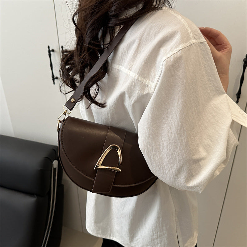 High-end, Fashionable Single-shoulder Bag Niche Saddle Bag THRU7