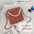 DIY Craft Kit Yarn, Crochet Hook, And Fabric Strips For Making A ShoulderCrossbody Bag THRU7