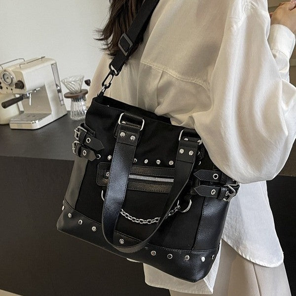 Women's Textured Casual Tote Shoulder Bag THRU7