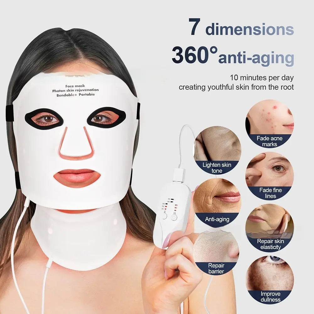 Silicone Facial Mask Rechargeable LED Photon Rejuvenation THRU7