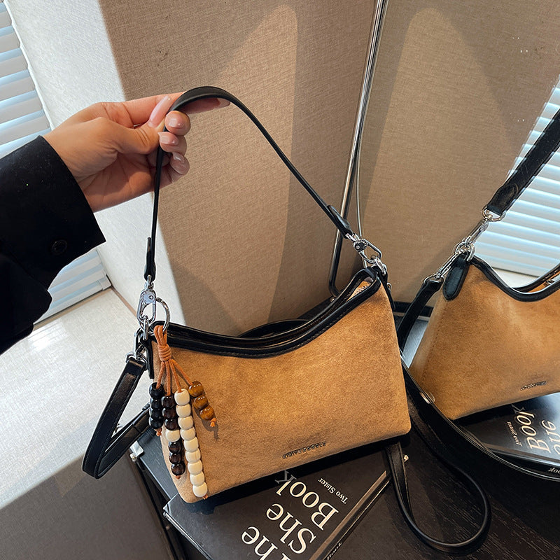 Korean-style Solid-Color Minimalist Versatile ShoulderCrossbody Bag For Women THRU7