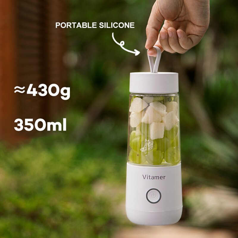 350ml Portable Blender Juicer Electric USB Rechargeable Mixer Smoothie Slushy Cup Juice Blender Bottle USB Charging Kitchen Gadgets THRU7