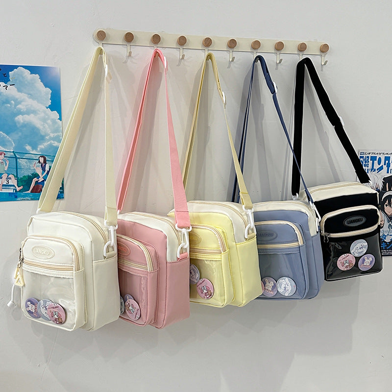 Crossbody Bag Girl Students' Personality Contrast Color THRU7