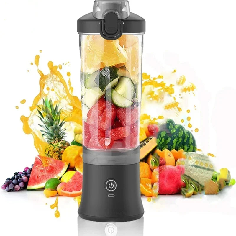 Portable Blender 600ML Electric Juicer Fruit Mixers 4000mAh USB Rechargeable Smoothie Mini Blender Personal Juicer Colorf THRU7