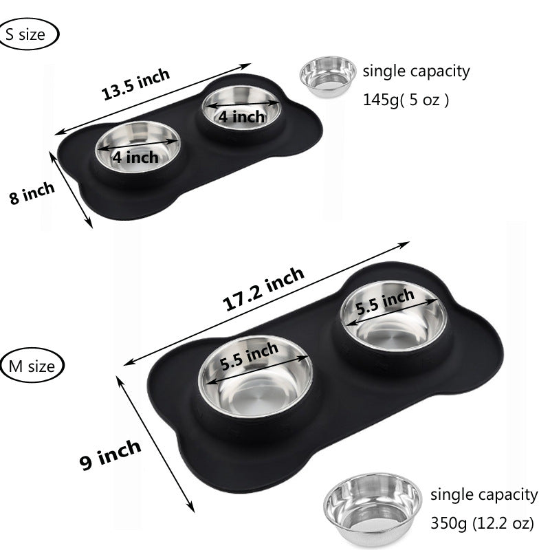 Pet Bowl Silicone Bone Shape  Mat THRU7