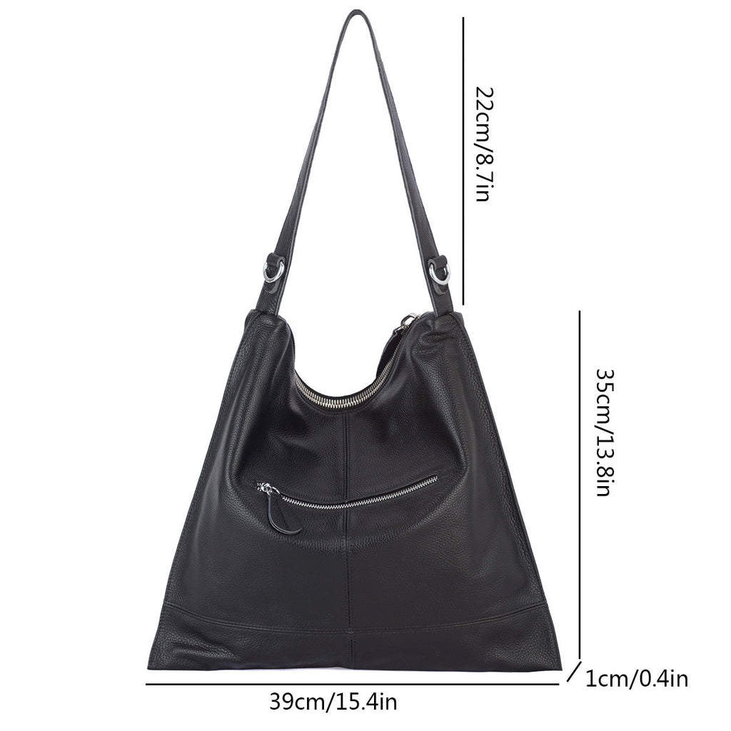 Large Capacity Leather Womens Shoulder Bag THRU7
