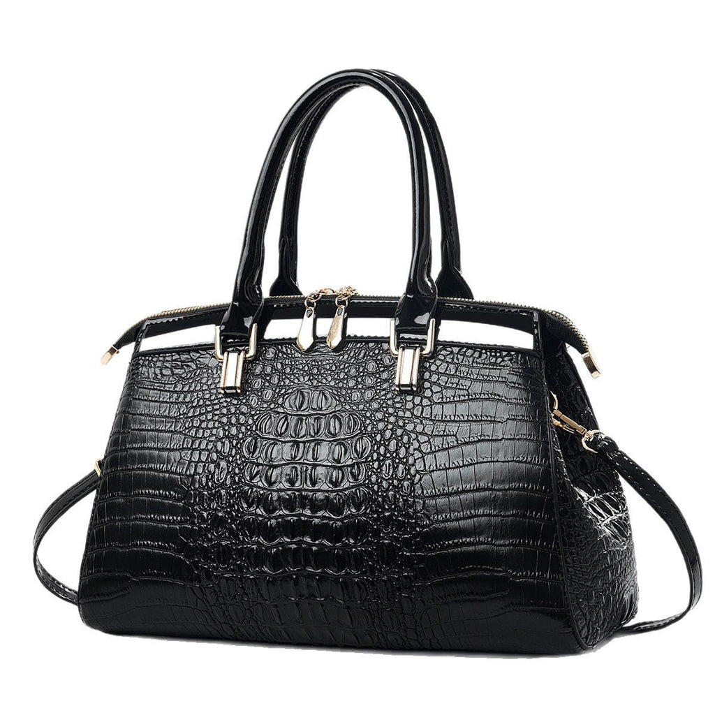 Patent Leather Large-Capacity Commuter Handbag European And American Style THRU7