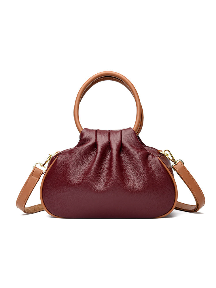 Large-capacity Pleated Crossbody Shoulder Bag For Women THRU7