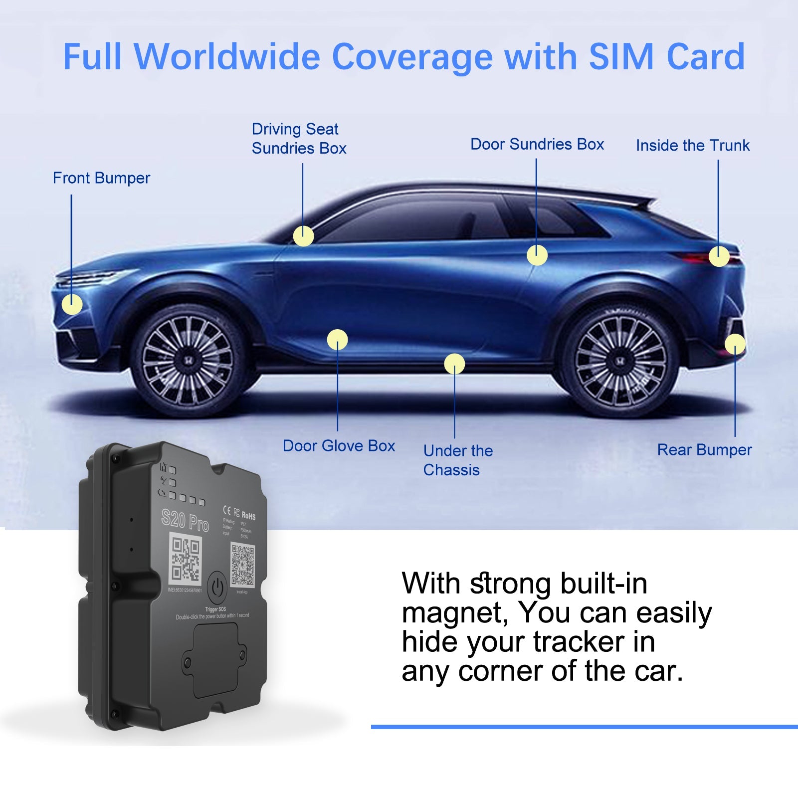 Long Battery 4G GPS Vehicle Tracker - Up To 30 Days Standby, Real-Time Tracking, Magnetic & Waterproof, Subscription Required THRU7