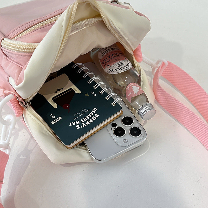 Crossbody Bag Girl Students' Personality Contrast Color THRU7
