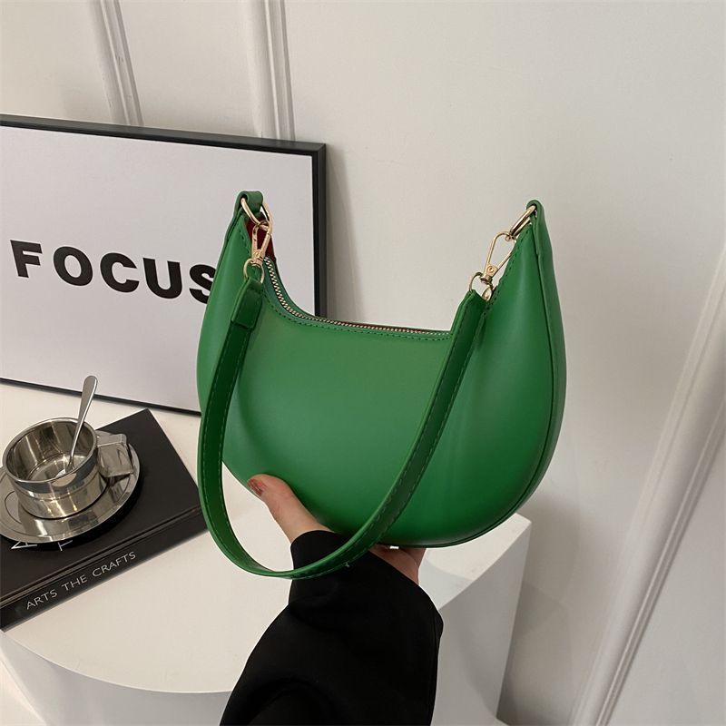 Niche Crescent New Simple All-Match Textured Shoulder Bag For Women THRU7