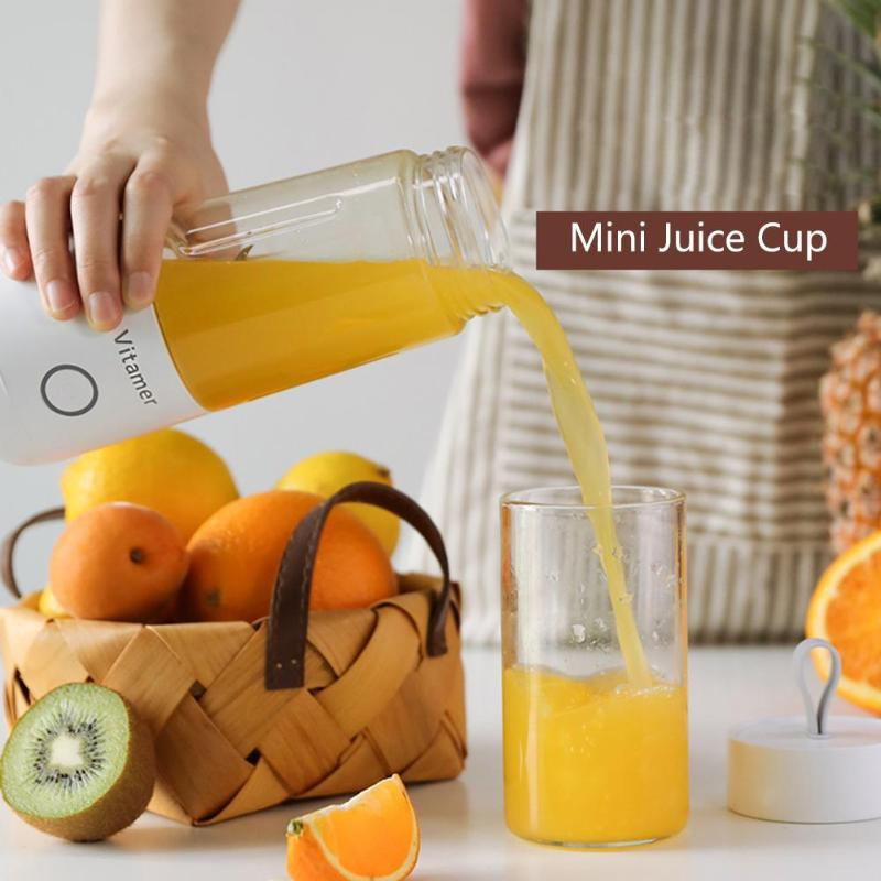 350ml Portable Blender Juicer Electric USB Rechargeable Mixer Smoothie Slushy Cup Juice Blender Bottle USB Charging Kitchen Gadgets THRU7
