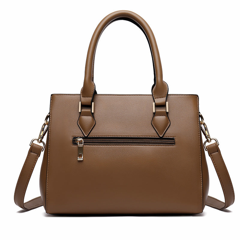 Womens Commuter Soft Leather Large-Capacity Crossbody Shoulder Bag THRU7