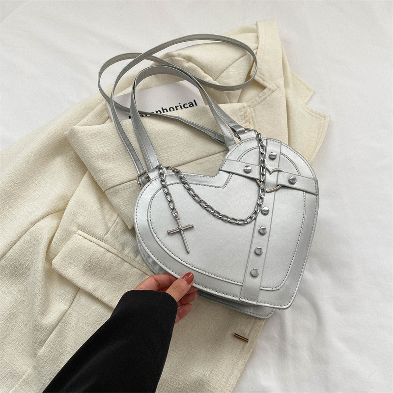 Korean-style Cute Niche Heart-shaped Shoulder Crossbody Bag THRU7