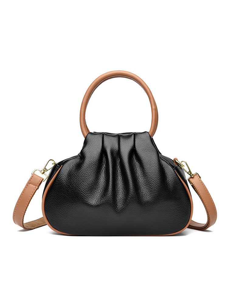 Large-capacity Pleated Crossbody Shoulder Bag For Women THRU7