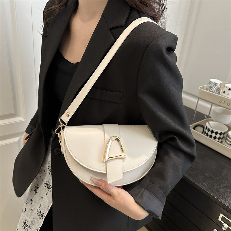High-end, Fashionable Single-shoulder Bag Niche Saddle Bag THRU7
