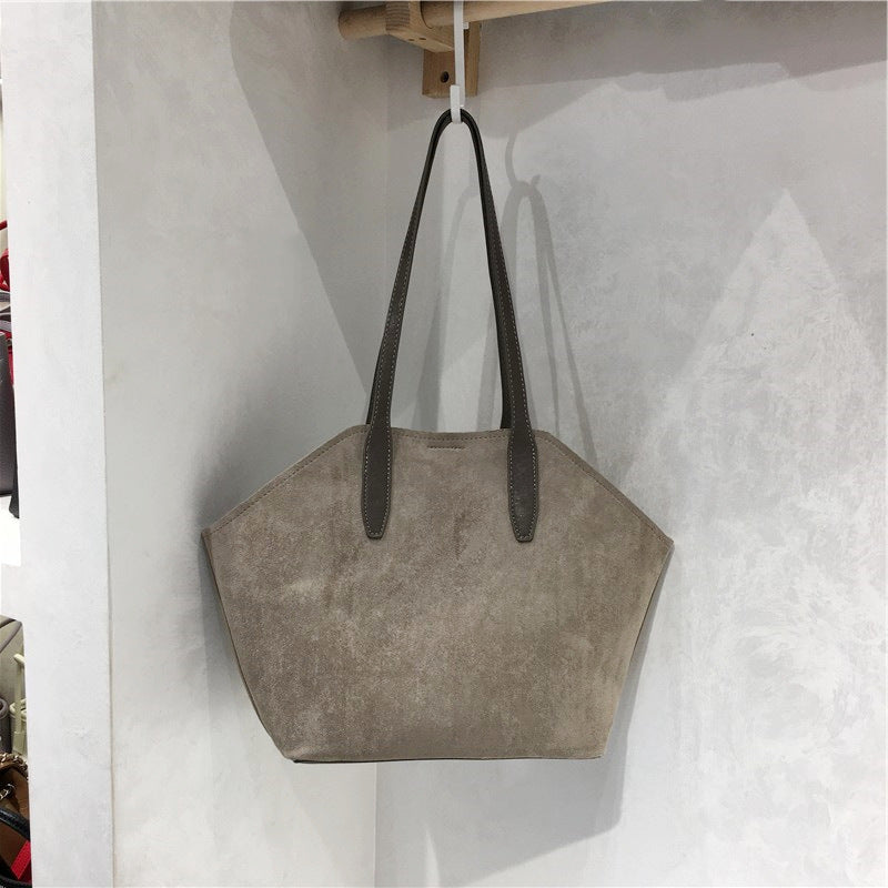Fashionable Versatile Commuter Suede Fabric Shoulder Bag For Women THRU7