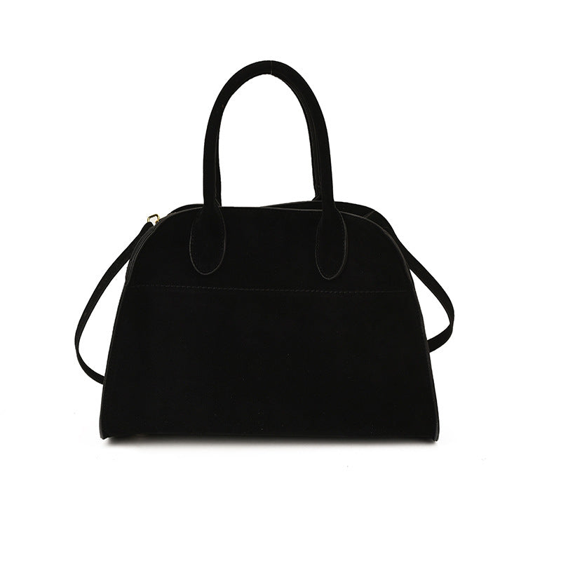 Retro-style High-capacity Suede-look Single-shoulder Tote Bag THRU7