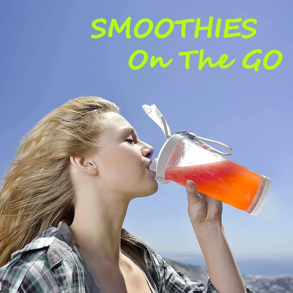 Portable Blender 600ML Electric Juicer Fruit Mixers 4000mAh USB Rechargeable Smoothie Mini Blender Personal Juicer Colorf THRU7