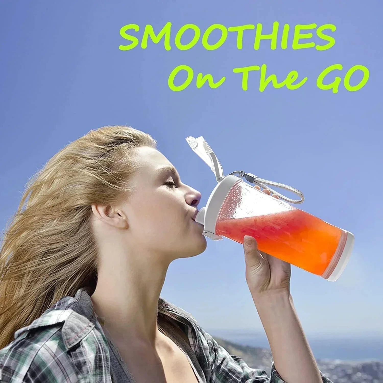 Portable Blender 600ML Electric Juicer Fruit Mixers 4000mAh USB Rechargeable Smoothie Mini Blender Personal Juicer Colorf THRU7