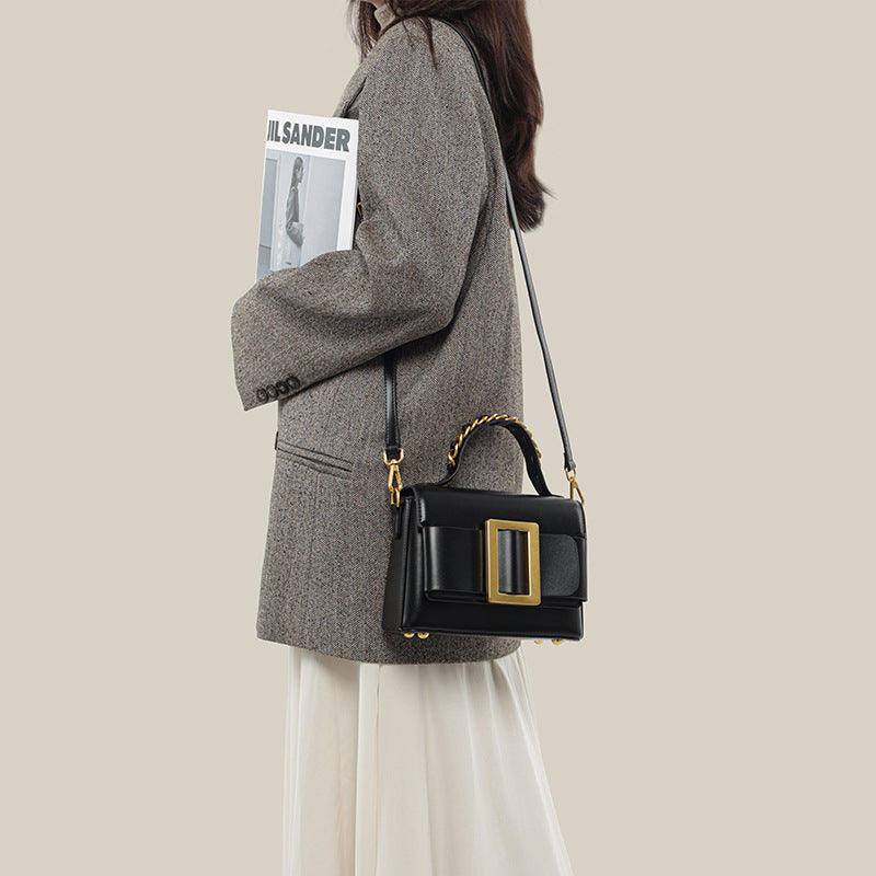 Womens Sleek High-end Patent Leather Crossbody Bag THRU7