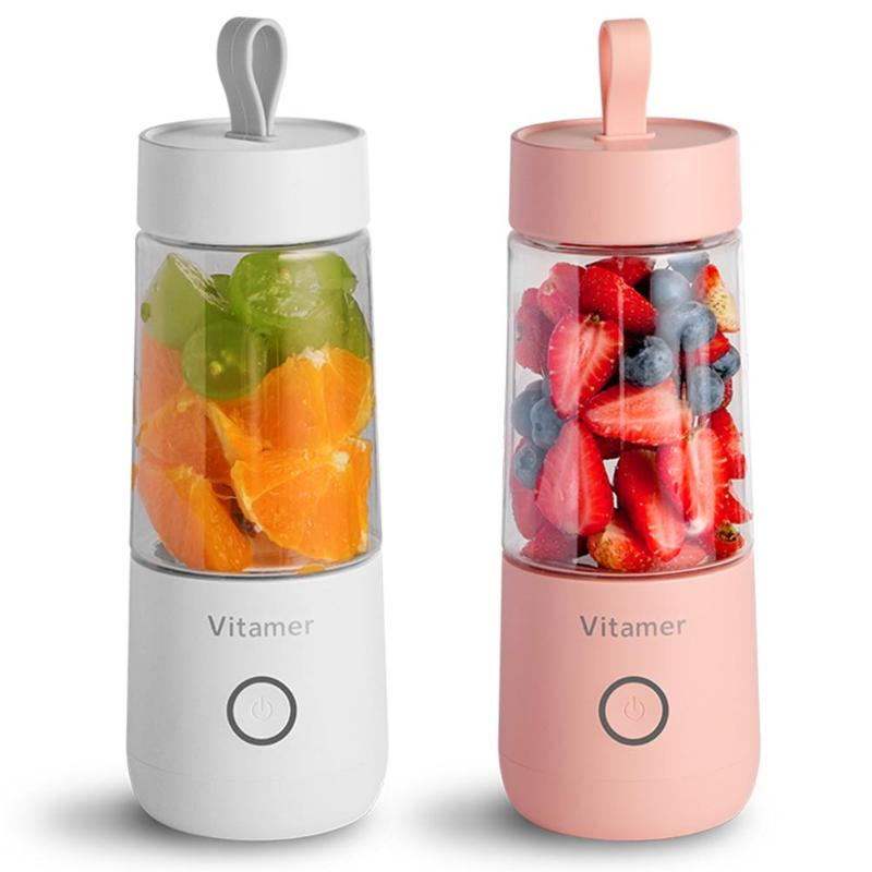 350ml Portable Blender Juicer Electric USB Rechargeable Mixer Smoothie Slushy Cup Juice Blender Bottle USB Charging Kitchen Gadgets THRU7