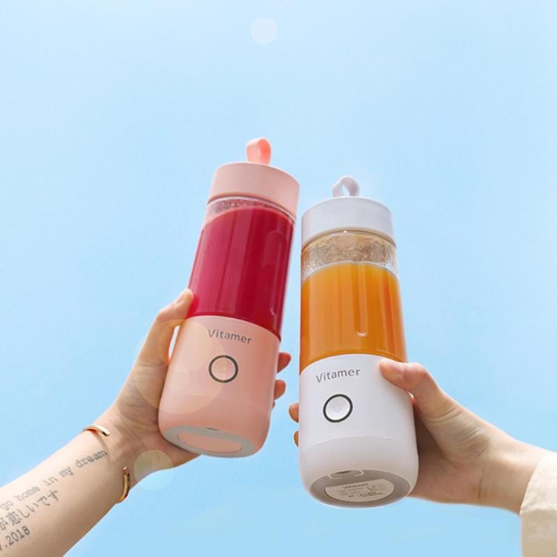 350ml Portable Blender Juicer Electric USB Rechargeable Mixer Smoothie Slushy Cup Juice Blender Bottle USB Charging Kitchen Gadgets THRU7