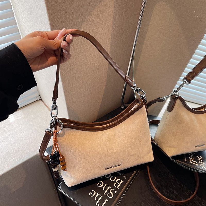 Korean-style Solid-Color Minimalist Versatile ShoulderCrossbody Bag For Women THRU7