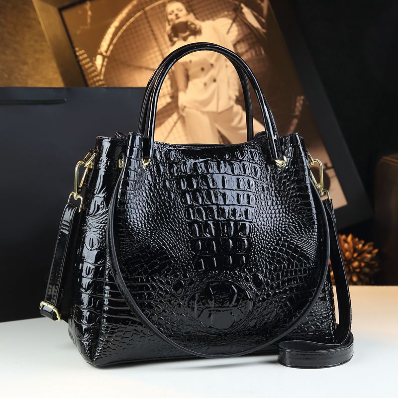 Stylish Textured And Colorful Crocodile-Print Womens Shoulder Bag THRU7