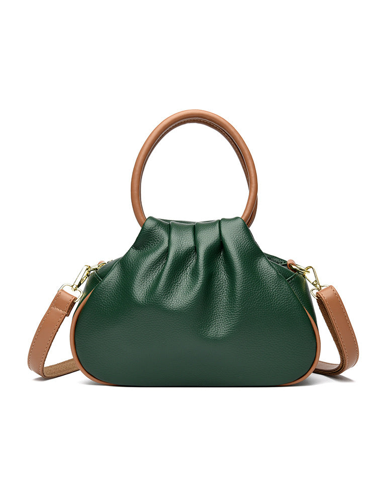 Large-capacity Pleated Crossbody Shoulder Bag For Women THRU7