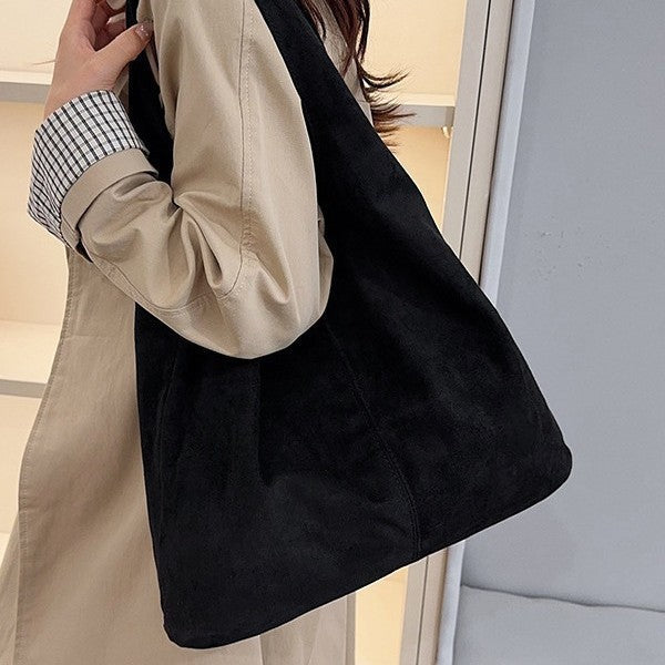 Simple Solid-Color Large-Capacity Tote Bag For Women THRU7