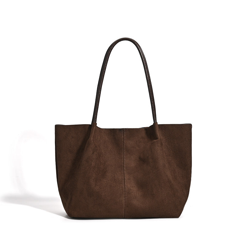 Large-Capacity Retro Suede Shoulder And Handbag Set THRU7