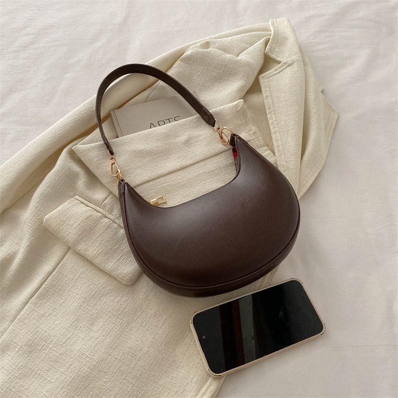 Niche Crescent New Simple All-Match Textured Shoulder Bag For Women THRU7