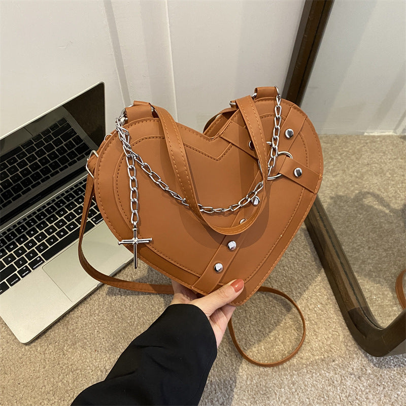 Korean-style Cute Niche Heart-shaped Shoulder Crossbody Bag THRU7