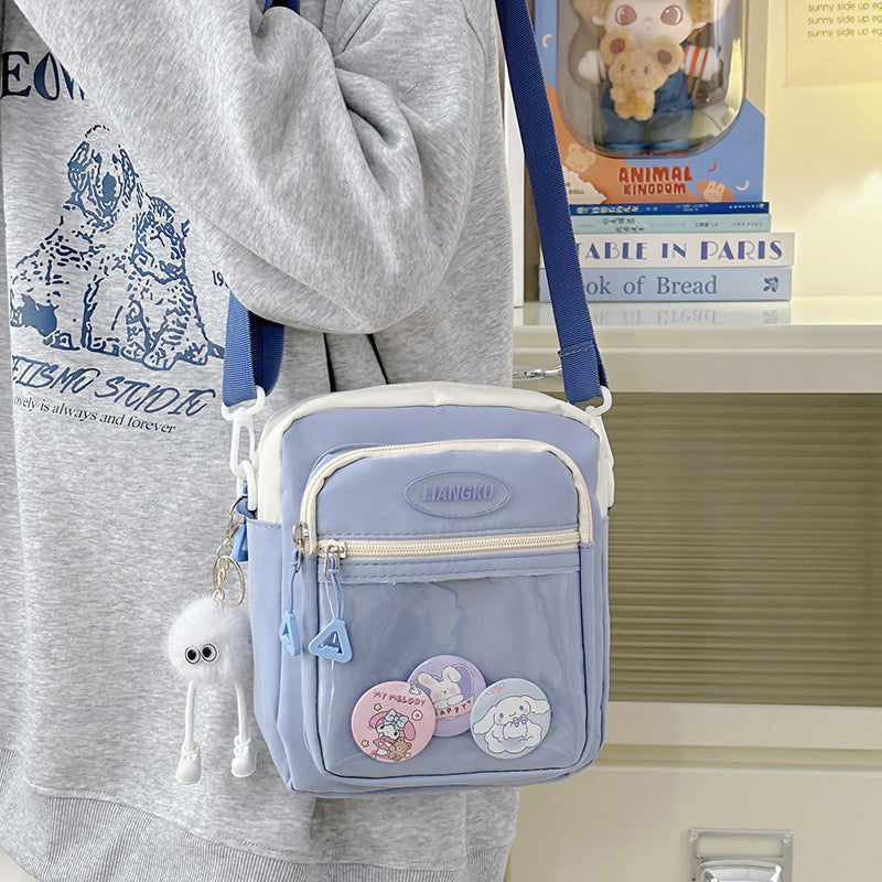 Crossbody Bag Girl Students' Personality Contrast Color THRU7