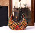 Womens Colorful Woven Full-Grain Leather Crossbody Bag In A Minimalist Style THRU7