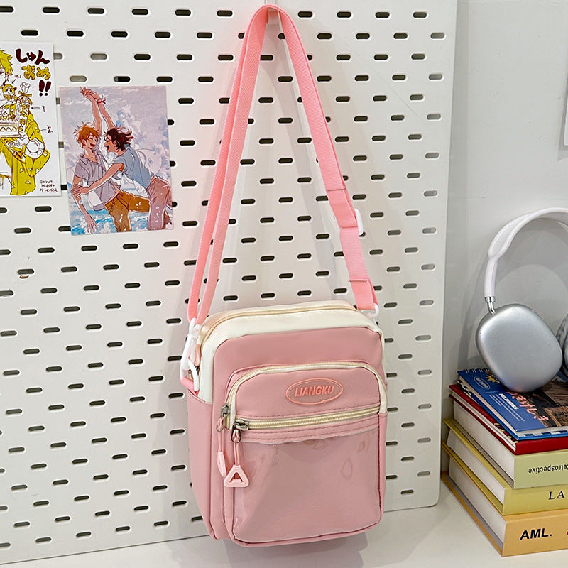 Crossbody Bag Girl Students' Personality Contrast Color THRU7