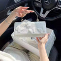 Niche Butterfly Love Flower White Small Square Bag Crossbody THRU7