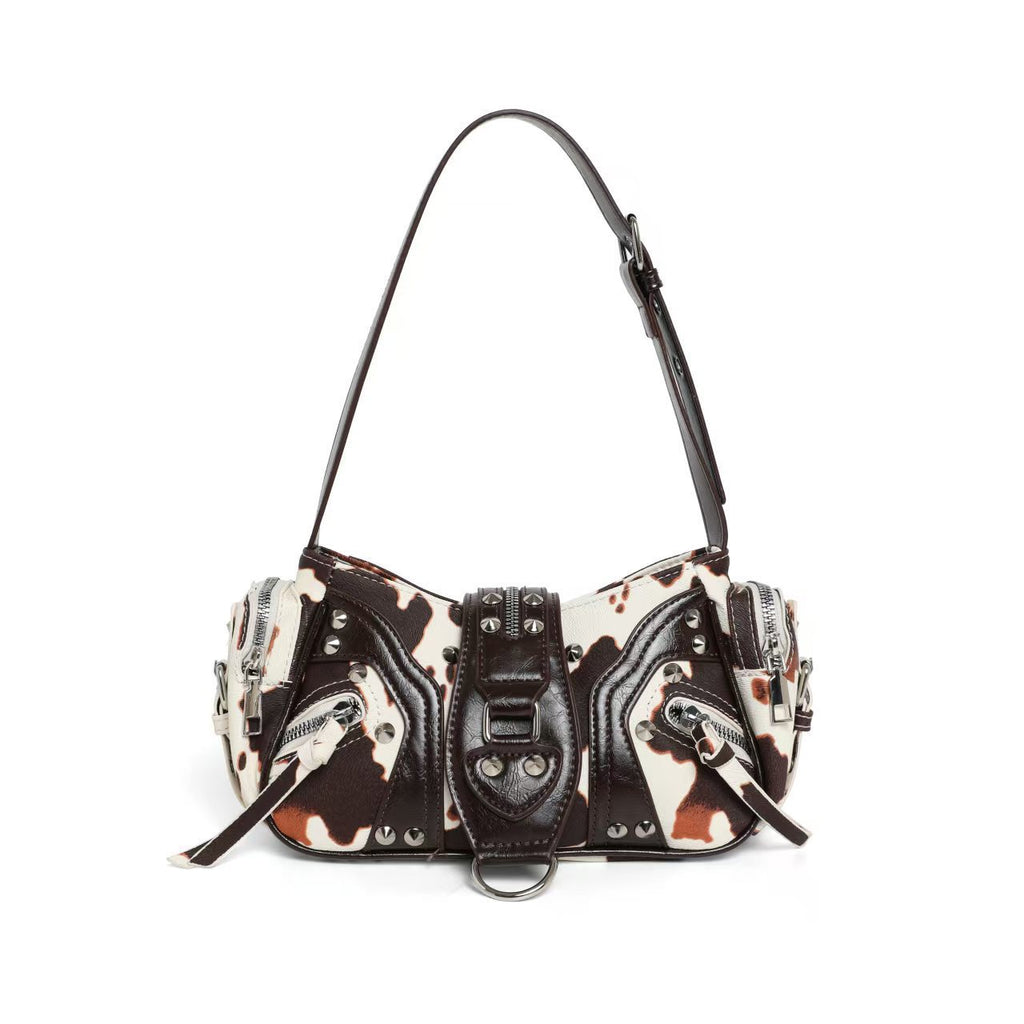 Edgy Y2k-style Single-shoulder Commuter Crossbody Biker Bag THRU7