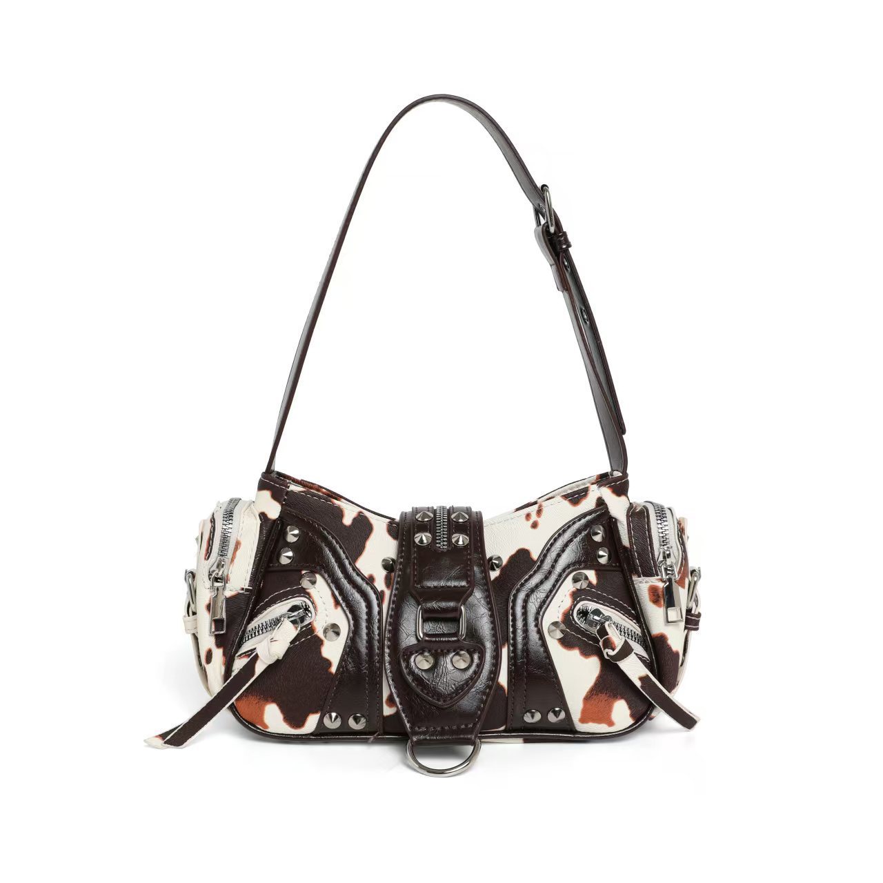Edgy Y2k-style Single-shoulder Commuter Crossbody Biker Bag THRU7