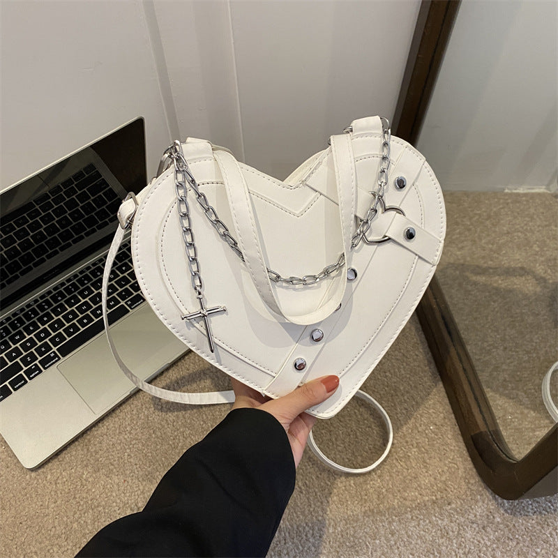 Korean-style Cute Niche Heart-shaped Shoulder Crossbody Bag THRU7