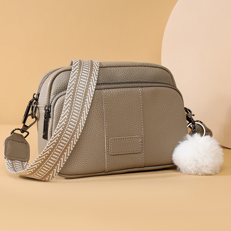 Genuine Leather Womens New Trendy Fashionable Versatile Single-shoulder Bag THRU7