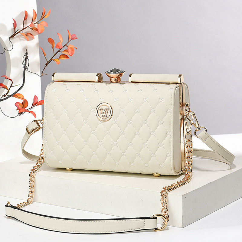 Niche Trendy Diamond-quilted Shoulder Bag With A Premium Texture THRU7