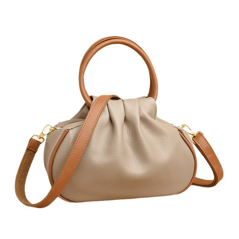 Large-capacity Pleated Crossbody Shoulder Bag For Women THRU7