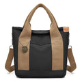 Women's Canvas Tote Bag With Contrasting Color Design THRU7