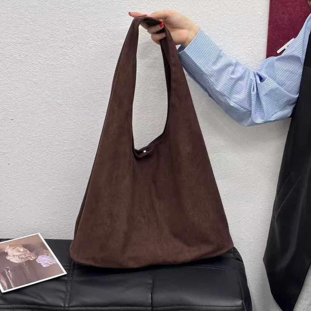 Simple Solid-Color Large-Capacity Tote Bag For Women THRU7