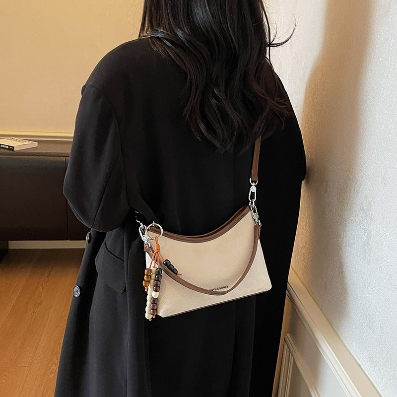 Korean-style Solid-Color Minimalist Versatile ShoulderCrossbody Bag For Women THRU7