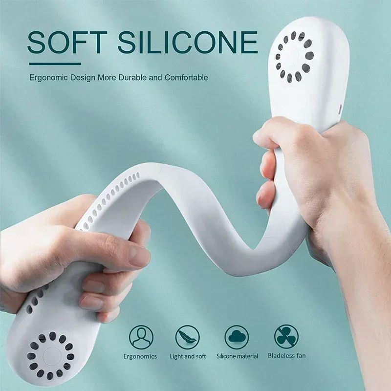 Portable Mini Neck Hanging Fan USB Rechargeable Wearable For THRU7