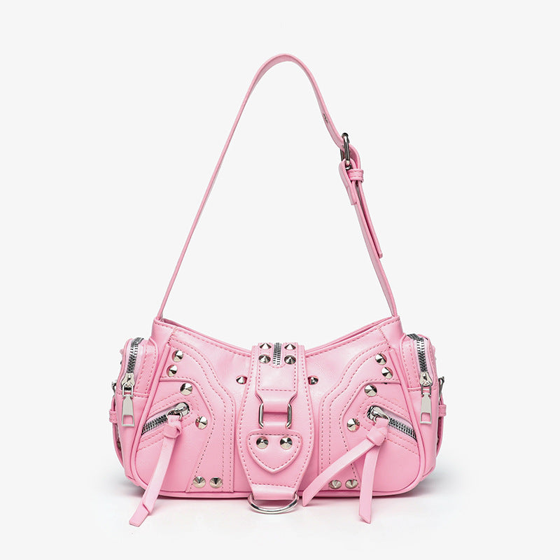 Edgy Y2k-style Single-shoulder Commuter Crossbody Biker Bag THRU7